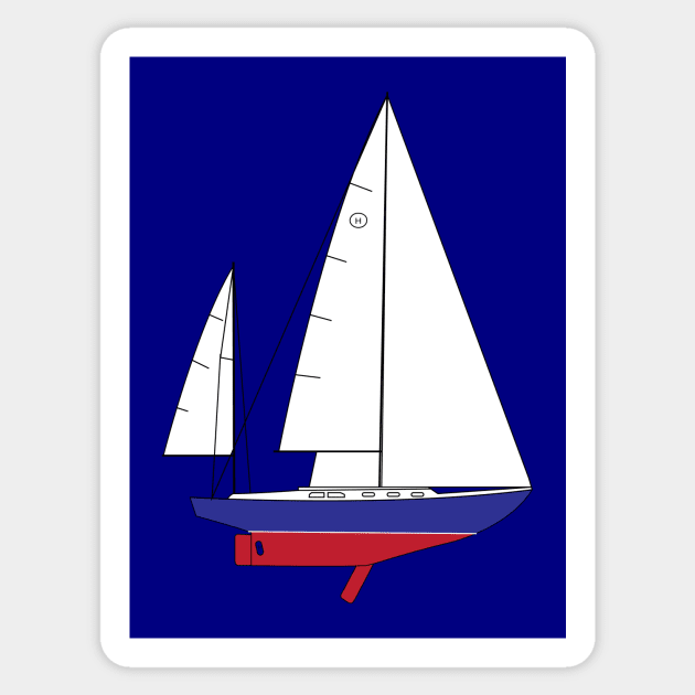 Hinckley Bermuda 40 Yawl Sailboat Sticker by CHBB